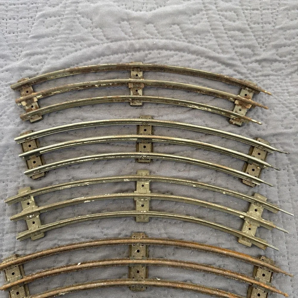 Vintage Lot Lionel 027 Gauge Train Track 7 Curved Metal Railroad Tracks